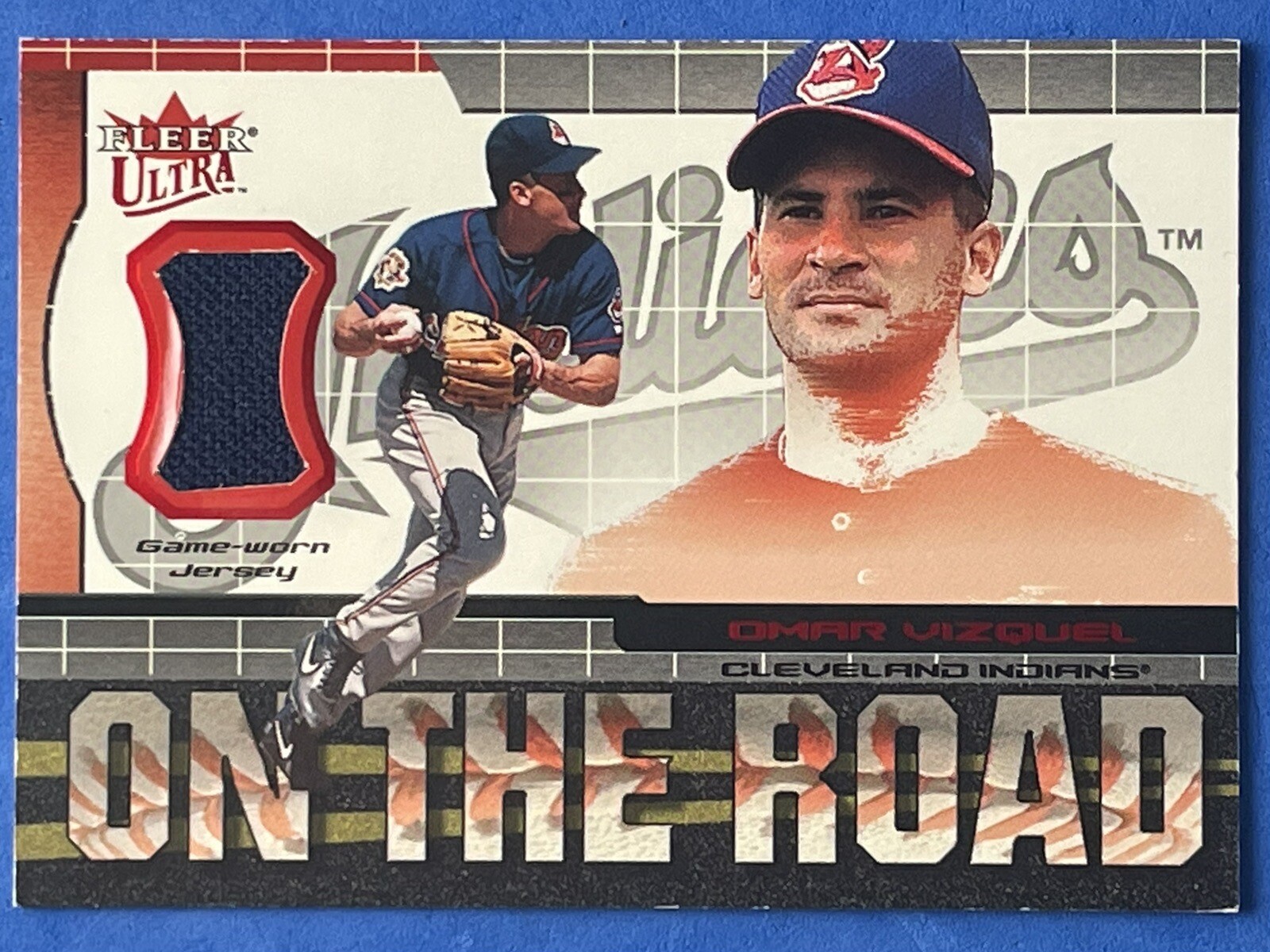 2002 Fleer Ultra On the Road Patch Omar Vizquel Cleveland Indians
