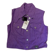 Bnwt Vtg 90’s Versace Jeans Couture Purple Gilet Waistcoat Vest Jacket