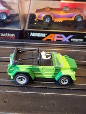 AURORA ORIGINAL AFX HO Green VW Thing SLOT CAR RUNS