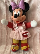Vintage Minnie Mouse Learn To Dress Me 1989 Plush Toy Disney Doll Mattel 15"