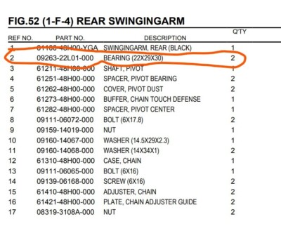 SUZUKI GW250 Swing Arm NTN Needle Bearing | eBay