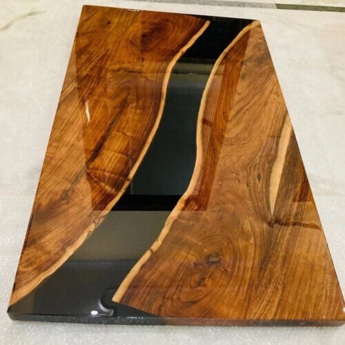 60-Inch Epoxy Resin Wooden Table Top Handcrafted Centerpiece