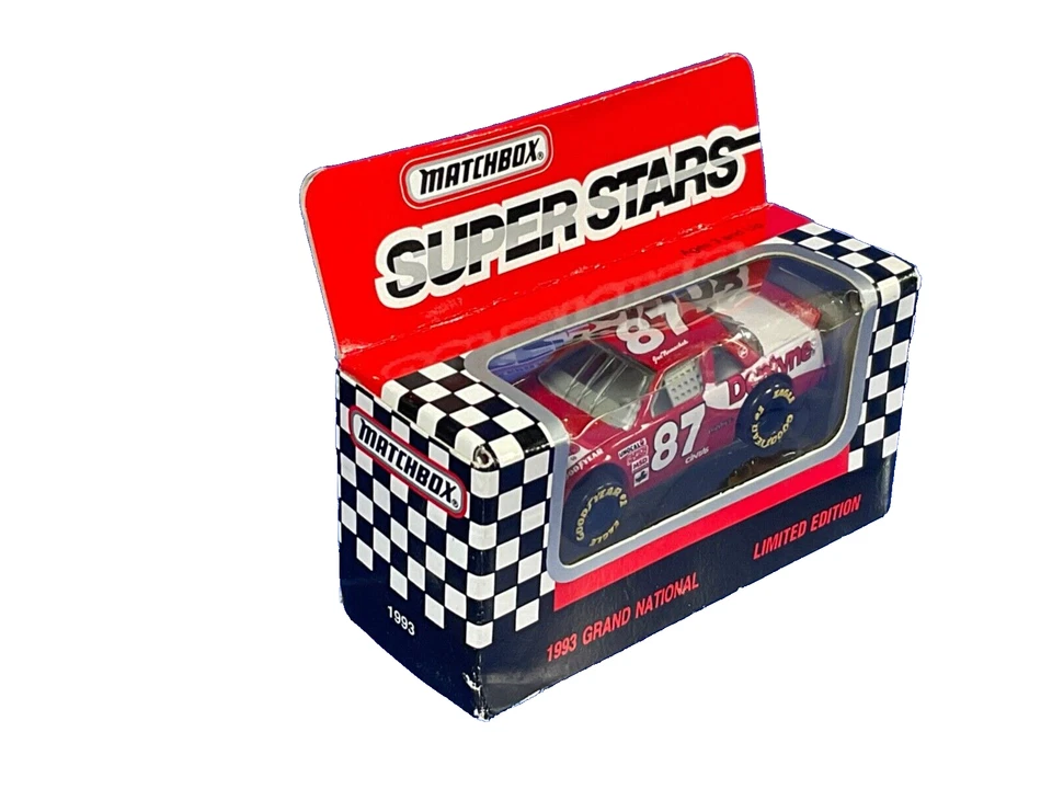 1993, Matchbox Super Stars, 'Joe Nemechek' #87 Dentyne, coche de carreras NASCAR 1:64 NUEVO EN CAJA Foto 3 de 4