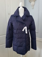 Lacoste Women's Quilted Down Coat Size Eur 36/ Us 4 Navy Blue $325