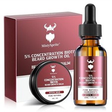 Beard Growth kit  Beard Balm - Beard Growth Kit with 5 Concentration Biotin fo