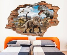 Dinosaur Wall Sticker, Dinosaur World Wall Decal, Removable Vinyl Sticker