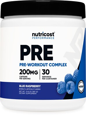 Nutricost Pre-Workout Complex Powder (Blue Raspberry) 30 Serivings