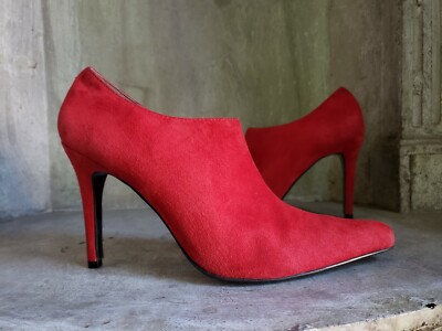 red suede shooties
