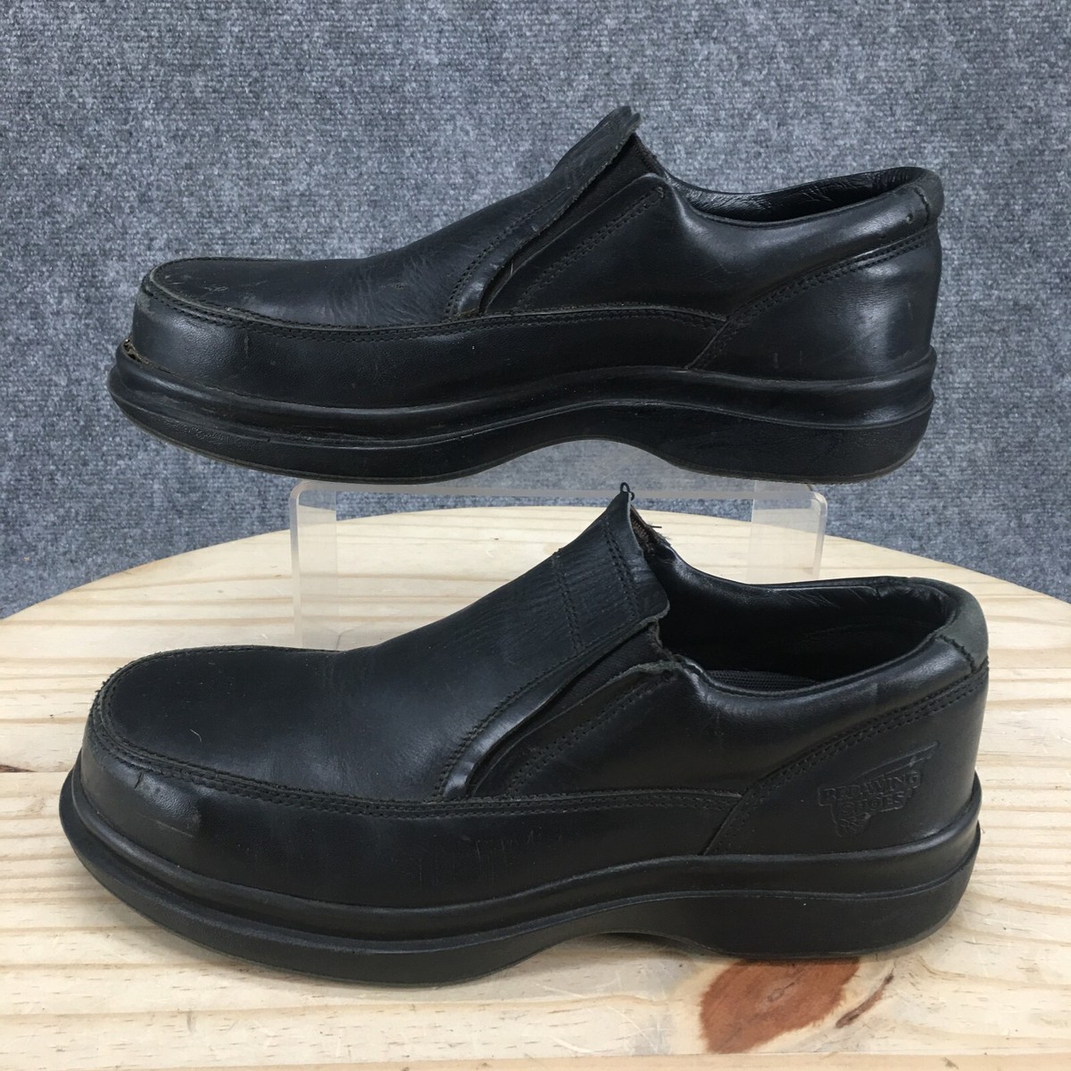 Red Wing Shoes Mens 8.5 D Slip On Loafers Black Leather Casual