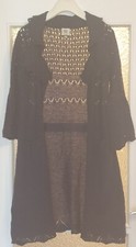 Noa Noa Strickmantel Mantel Jacke Blau Gr. 36/S 50%Wolle 25% Mohair