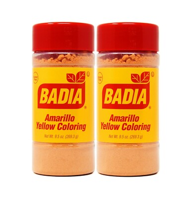 2 PACK Badia Yellow Coloring Food Seasoning/Powder/Amarillo/sazon Rice 2x9.5oz