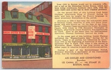 Vintage Union Oyster House Boston Postcard Ye Olde Oyster House Since 1826