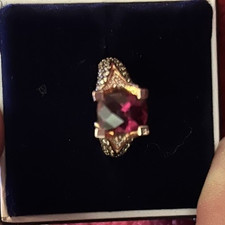 Le Vian Raspberry Rhodolite Garnet Cushion Di...