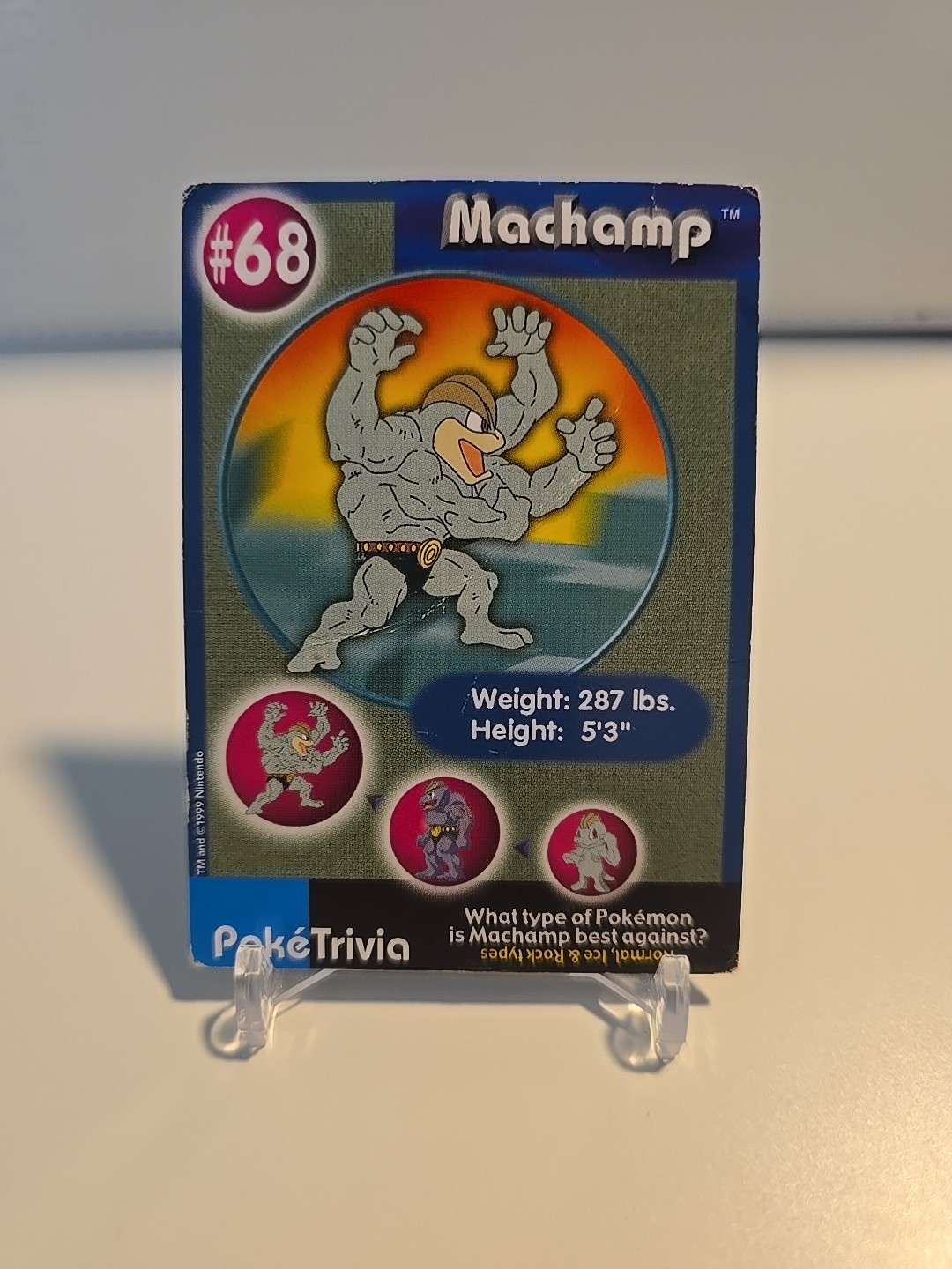 Burger King Pokémon PokeTrivia Non-Perforated Machamp #68 (DMG)