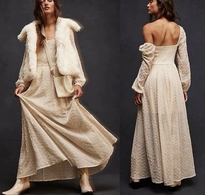 knee length dresses for ladies Free People Southwest Lace Maxi Dress – Timber Boutique main image 1