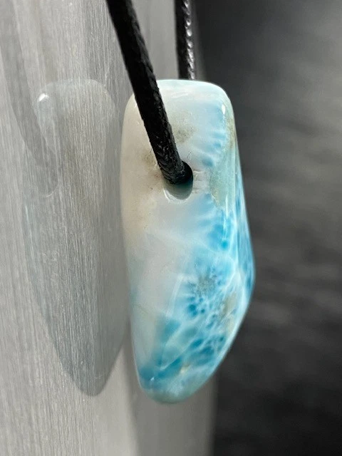 Larimar Freeform Anhänger gebohrt Heilstein Atlantisstein TOP Qualität - Bild 4 von 4