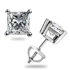 925 sterling silver moissanite screw back stu...