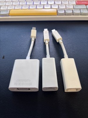 Apple Adapters Thunderbolt A1433 Ethernet and A1307 VGA