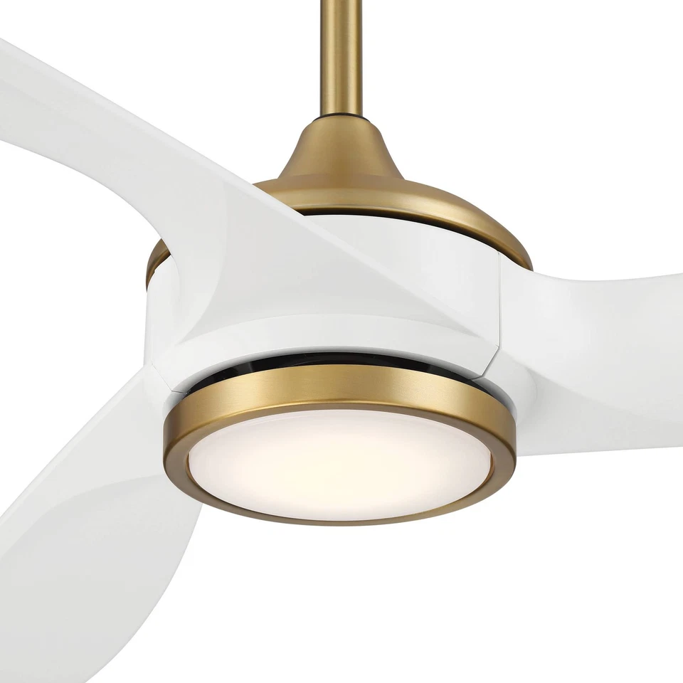 60" Casa Vieja La Jolla Surf Soft Brass LED Ceiling Fan with Remote - Image 3 of 4