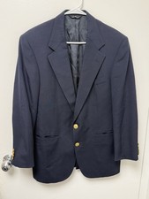 Polo University Club Ralph Lauren 42R Navy Wool Blazer Gold Button USA Union