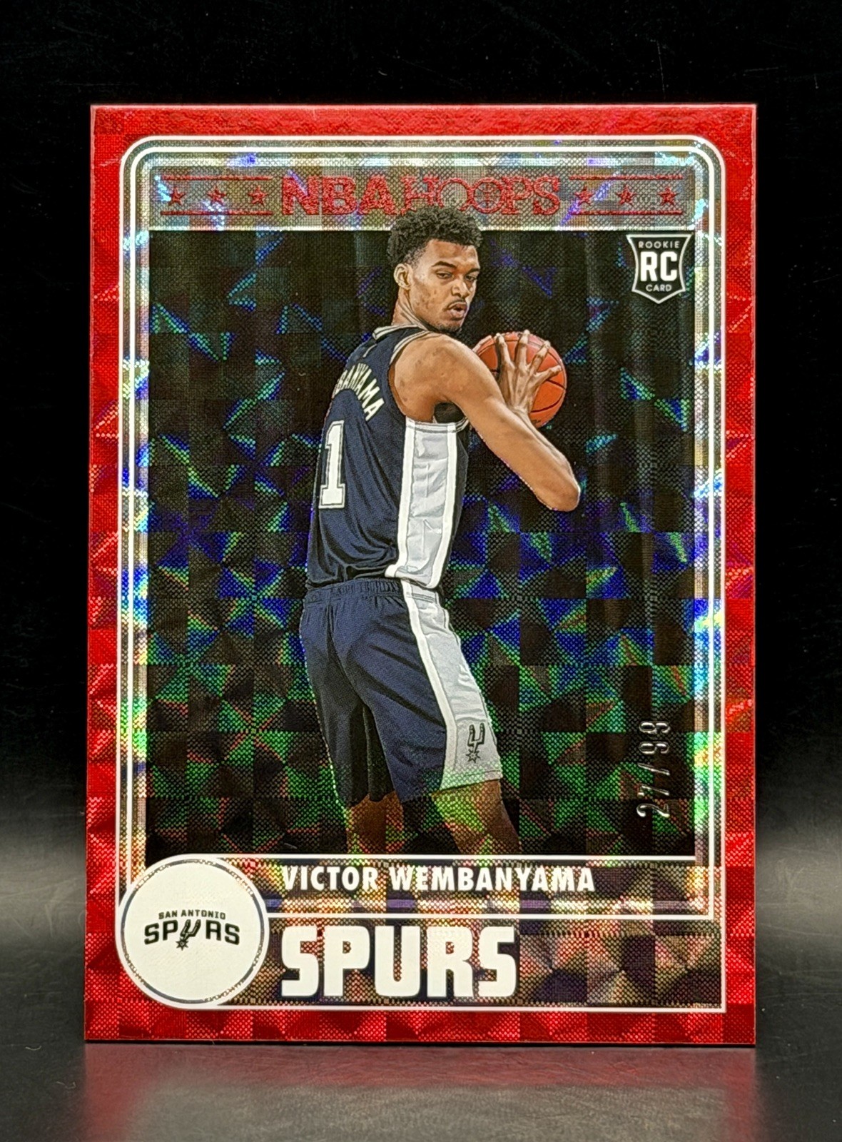 2023-24 Hoops Victor Wembanyama Wemby RC Rookie Hyper Red #298 #d/99) Spurs!!!