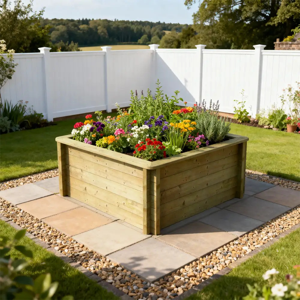 Raised Garden Bed - 1.5m x 1.5m - 697mm Height - 44mm Thick Wall