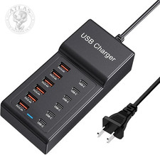 Multi USB Charger USB C Charging Station Block 50W 12 Ports Multiple USB C Hub U