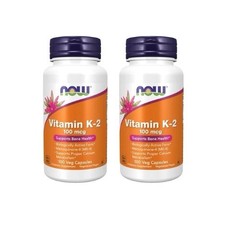 2 Pack NOW FOODS Vitamin K-2 100 mcg 100 Veg Capsules Exp 6/27