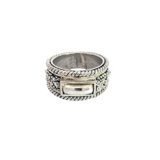 Sterling Silver Multi-Toned Textured Band Ring