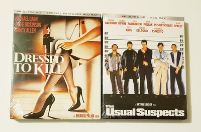 NEW ~ Dressed to Kill & Usual Suspects 4K Blu-ray Kino Lorber w/ Slipcover LOT