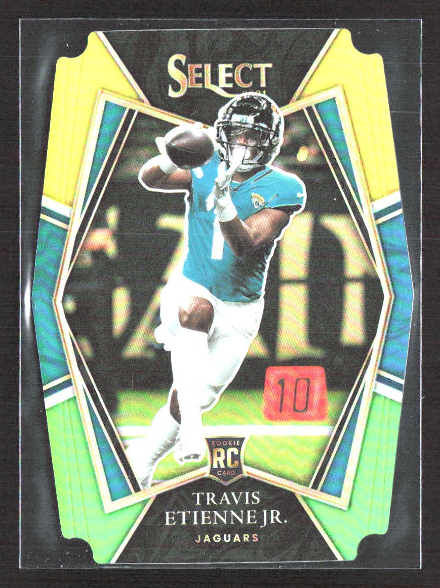 2021 Select Travis Etienne Jr #154 RC Yellow Green Prizm Die Cut Jaguars