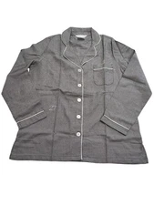 The Company Store Long Sleeve Pajama Shirt in Black White