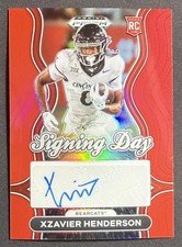 2025 Panini Prizm Draft Picks #SD-XHN Xzavier Henderson Signing Day Red #/399