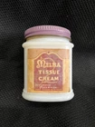 VINTAGE UNUSED LABELED "MELBA TISSUE CREAM"  WHITE MILK GLASS  BEAUTY CREAM JAR
