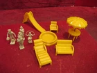 Vintage 1950's Louis Marx Plastic Ranch House  Accessories