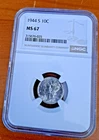 1944 S Mercury Dime 10c NGC MS 67