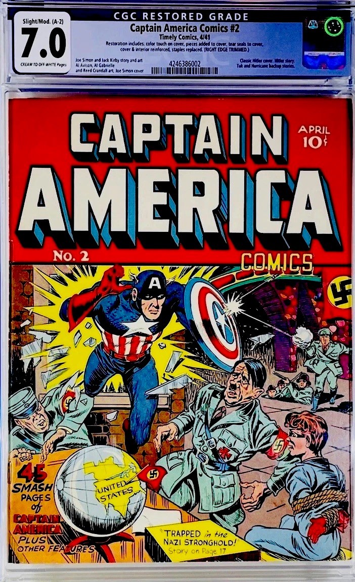 【中古】 漫画アメリカの歴史（2） ⭐️ Captain America Comics #2,1941 CGC 7.0 VF Stunning🙌Iconic
