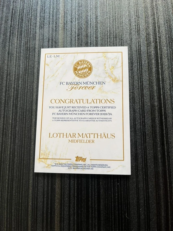 2024 Topps FC Bayern Forever Lothar Matthaus Autograph auto signed #le-lm - Image 2 of 2
