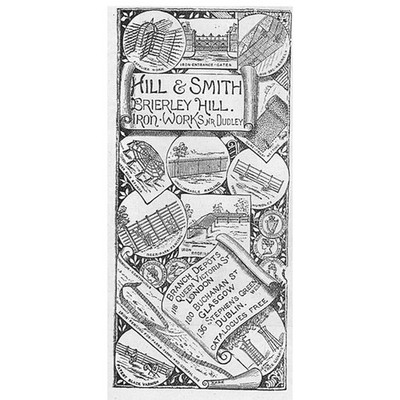 BRIERLEY HILL Hill & Smith Eisenwerke viktorianische Werbung 1886