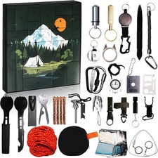 Survival Kit Advent Calendar 2025, 24 Days Survival Tools Christmas Countdown Ca