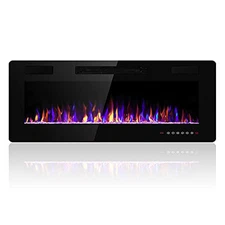 Electactic 36 inches Electric Fireplace Recessed and Wall Mo