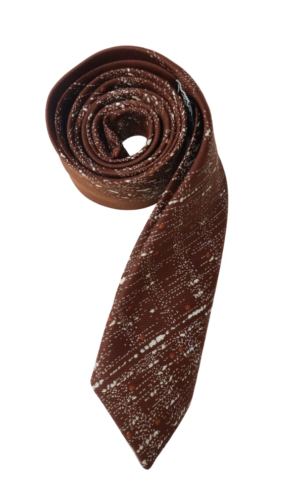 Corbata ORTAL para hombre talla única marrón estampado en punta Foto 2 de 4