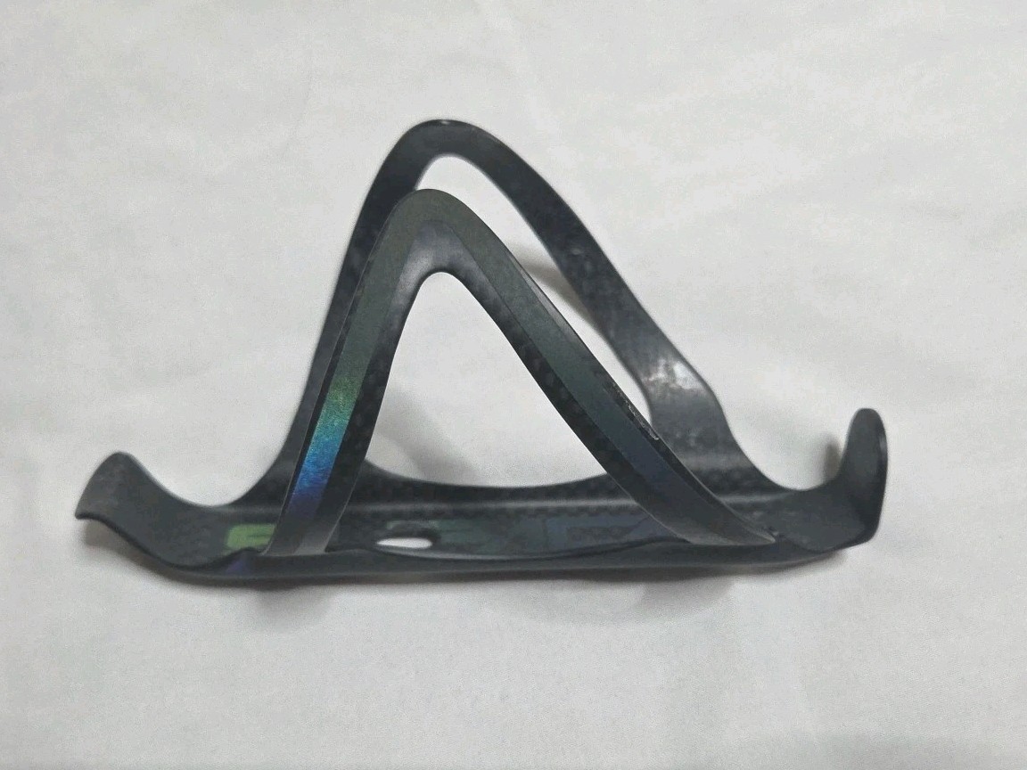 SUPACAZ Fly Carbon Bike Water Bottle Cage Matt iridescent trim line - USED