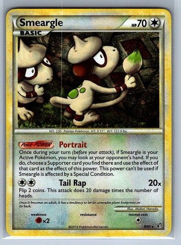 Smeargle 2010 HGSS Undaunted 8/90 Rare Holo