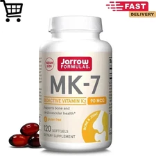 Jarrow MK-7 Vitamin K2 90mcg 120 Softgels Bone & Heart Health 120-count NEW
