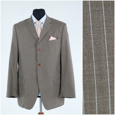 Mens Striped Blazer 42R US Size JAKES Brown Wool Sport Coat Vintage  Jacket
