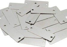 25 Pack Stainless Steel Blank Tags Rectangle Stamping Blanks with Two Holes