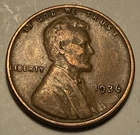 1936 Lincoln Wheat Back Cent Penny VF