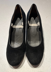 CORAL Flamenco Women's Size 7 Shoes Handmade Leather Madrid Spain Black 2 1/4”