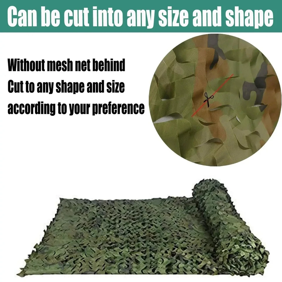 Camouflage Netting Bulk Roll Hunting Camping Shade Net Car Cover Party Decor - Image 3 of 4